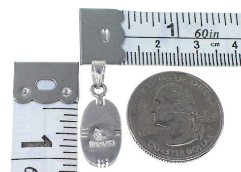 Silver Turquoise Inlay Southwestern Pendant AX78689