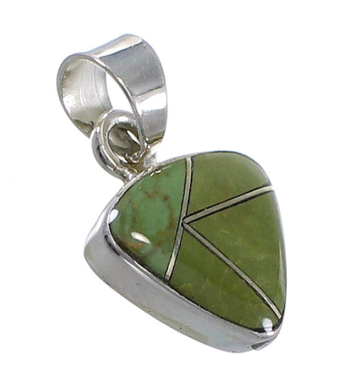 Genuine Sterling Silver Southwest Turquoise Inlay Pendant AX78749