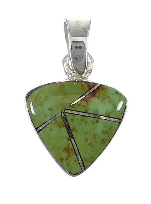 Authentic Sterling Silver Southwest Turquoise Inlay Pendant AX78750