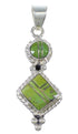 Turquoise Silver Southwestern Jewelry Slide Pendant AX79069