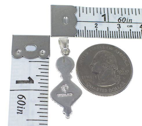 Turquoise Silver Southwestern Jewelry Slide Pendant AX79069