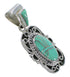 Genuine Sterling Silver Southwestern Turquoise Inlay Slide Pendant AX79166