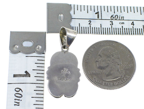 Genuine Sterling Silver Southwestern Turquoise Inlay Slide Pendant AX79166