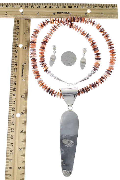 Multicolor Native American Village Pendant And Bead Necklace Set WX77553