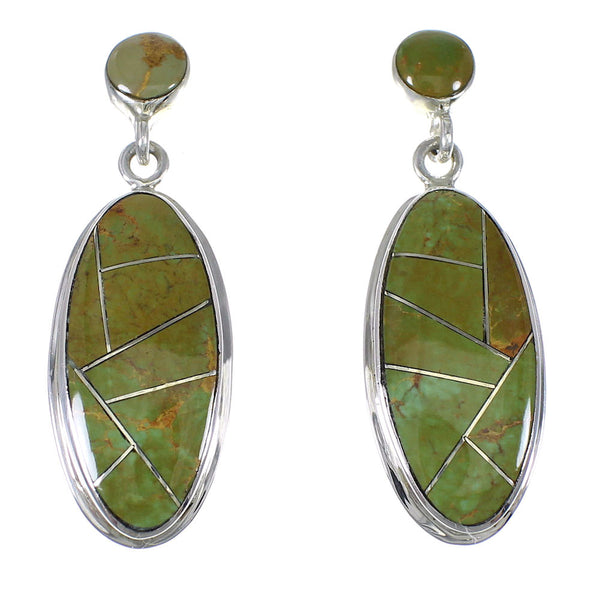 Sterling Silver Turquoise Inlay Post Dangle Earrings UX75730