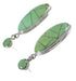 Turquoise Inlay Genuine Sterling Silver Post Dangle Earrings UX75739
