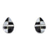 Tear Drop Jet And Mother Of Pearl Southwest Silver Post Earrings QX75463