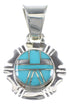 Turquoise And Silver Southwestern Pendant YX75438