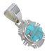 Turquoise And Silver Southwestern Pendant YX75438