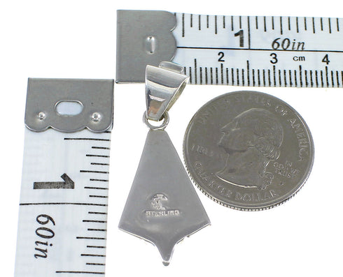 Turquoise And Sterling Silver Water Wave Southwest Pendant YX75446