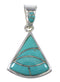 Authentic Sterling Silver And Turquoise Inlay Pendant RX77056