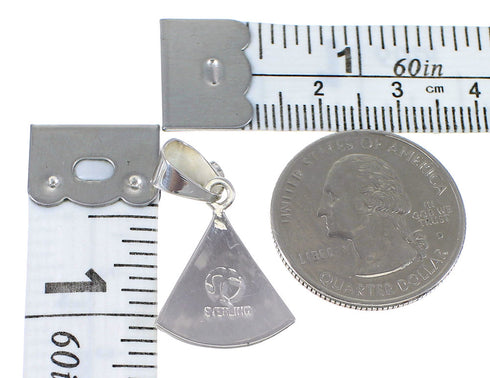 Authentic Sterling Silver And Turquoise Inlay Pendant RX77056