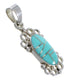 Turquoise Inlay Southwest Silver Pendant QX76922