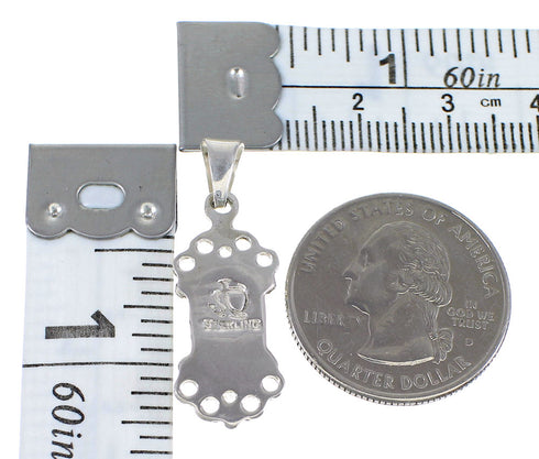 Turquoise Inlay Southwest Silver Pendant QX76922