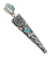 Southwestern Turquoise Sterling Silver Water Wave Hand Pendant QX76941