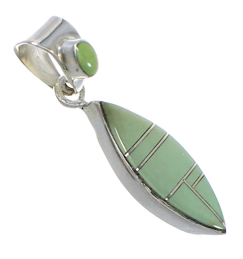 Turquoise Inlay Authentic Sterling Silver Pendant RX77149