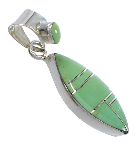 Southwest Turquoise Inlay Sterling Silver Pendant RX77150