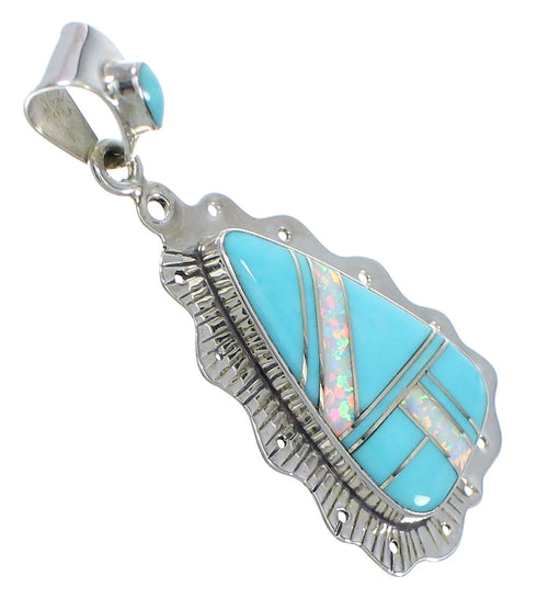 Southwest Turquoise Opal Sterling Silver Pendant AX76493