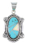 Turquoise Opal Authentic Sterling Silver Pendant AX76530