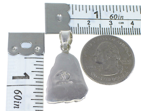 Turquoise Opal Flower Southwestern Genuine Sterling Silver Pendant AX76539