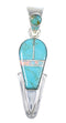 Turquoise Opal Inlay Genuine Sterling Silver Southwest Pendant AX76546