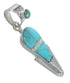 Turquoise Opal Inlay Genuine Sterling Silver Southwest Pendant AX76546