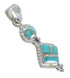 Sterling Silver Turquoise Opal Inlay Pendant AX76553