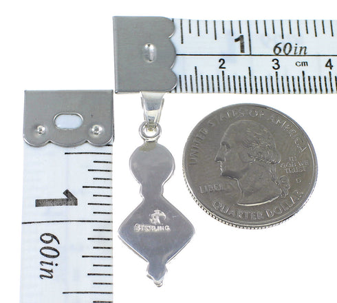 Silver Turquoise Opal Inlay Southwest Pendant AX76555