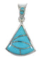 Southwestern Silver Turquoise Inlay Pendant QX77396