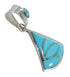 Southwestern Silver Turquoise Inlay Pendant QX77396