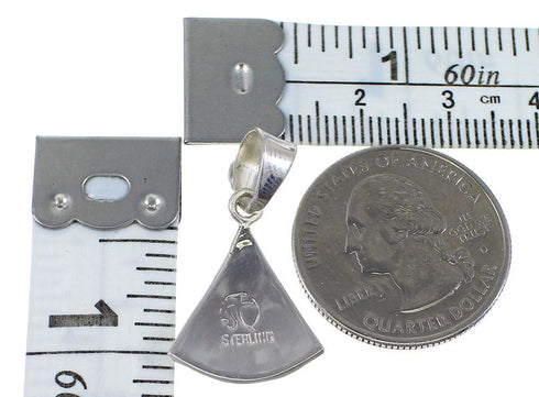 Southwestern Silver Turquoise Inlay Pendant QX77396