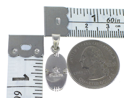 Southwest Genuine Sterling Silver Turquoise Inlay Pendant QX77407