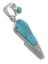 Turquoise Inlay Authentic Sterling Silver Southwest Pendant QX77431
