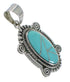 Turquoise Inlay Genuine Sterling Silver Southwestern Pendant QX77458