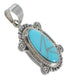 Turquoise Inlay Southwest Silver Pendant QX77459