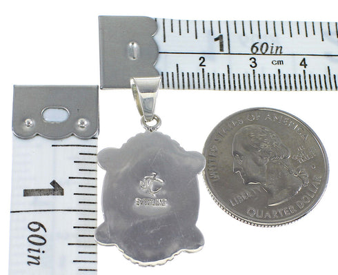 Turquoise Inlay Southwest Sterling Silver Pendant QX77461