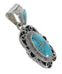 Turquoise Inlay Southwest Authentic Sterling Silver Pendant QX77465