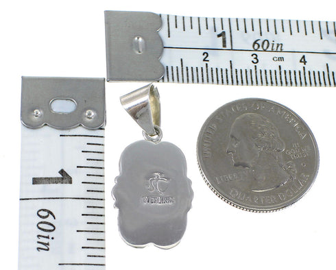 Turquoise Inlay Southwest Authentic Sterling Silver Pendant QX77465