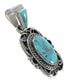 Turquoise Inlay Southwestern Authentic Sterling Silver Pendant QX77467