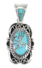 Turquoise Inlay Southwest Genuine Sterling Silver Pendant QX77469