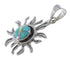 Sterling Silver Turquoise And Opal Southwestern Sun Pendant UX75589
