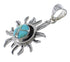 Southwest Sterling Silver Turquoise And Opal Sun Pendant UX75590