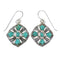 Sterling Silver Turquoise And Opal Southwest Hook Dangle Earrings WX76406