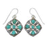 Sterling Silver Turquoise And Opal Southwest Hook Dangle Earrings WX76406