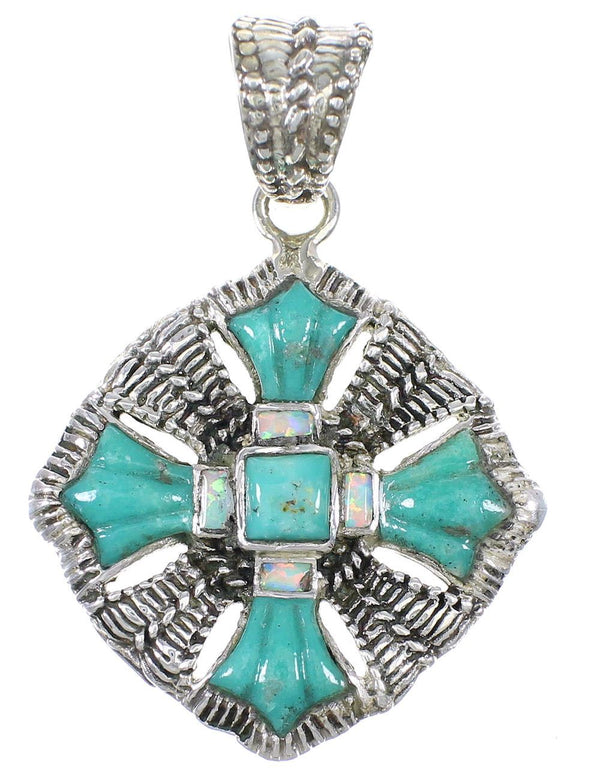 Turquoise Opal And Sterling Silver Pendant YX75564
