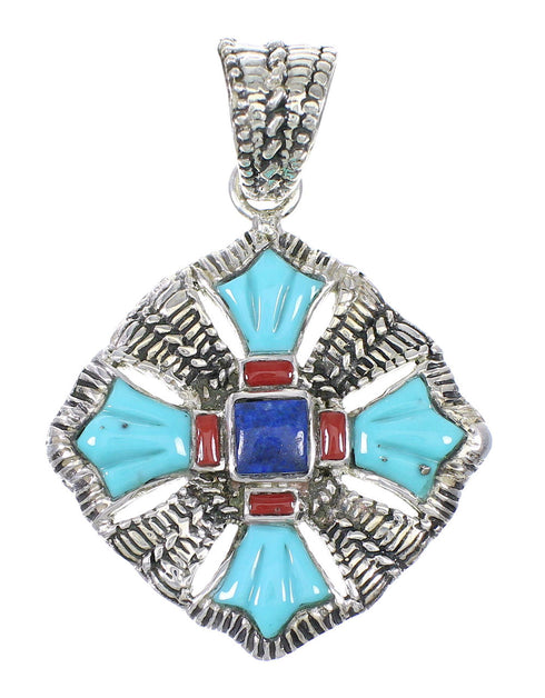 Multicolor Silver Southwest Pendant YX75571
