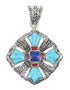 Multicolor Silver Southwest Pendant YX75571