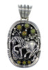 Turquoise Sterling Silver Horse Pendant YX75693