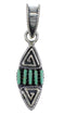 Turquoise Needlepoint Silver Water Wave Southwestern Pendant YX75704