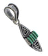 Turquoise Needlepoint Silver Water Wave Southwestern Pendant YX75704